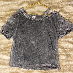 We The Free Distressed Grey Short Sleeved Tee
